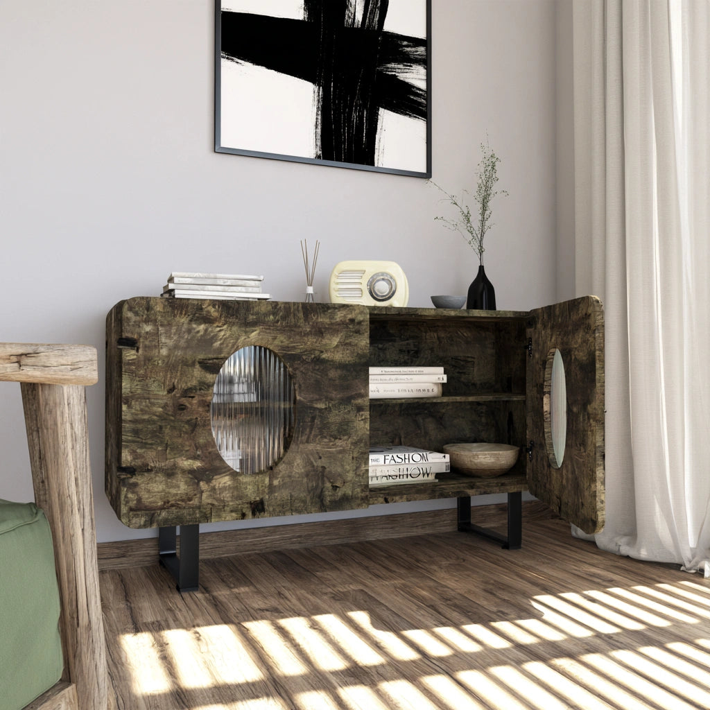 Dressoir van hout, kleur naturelbruin