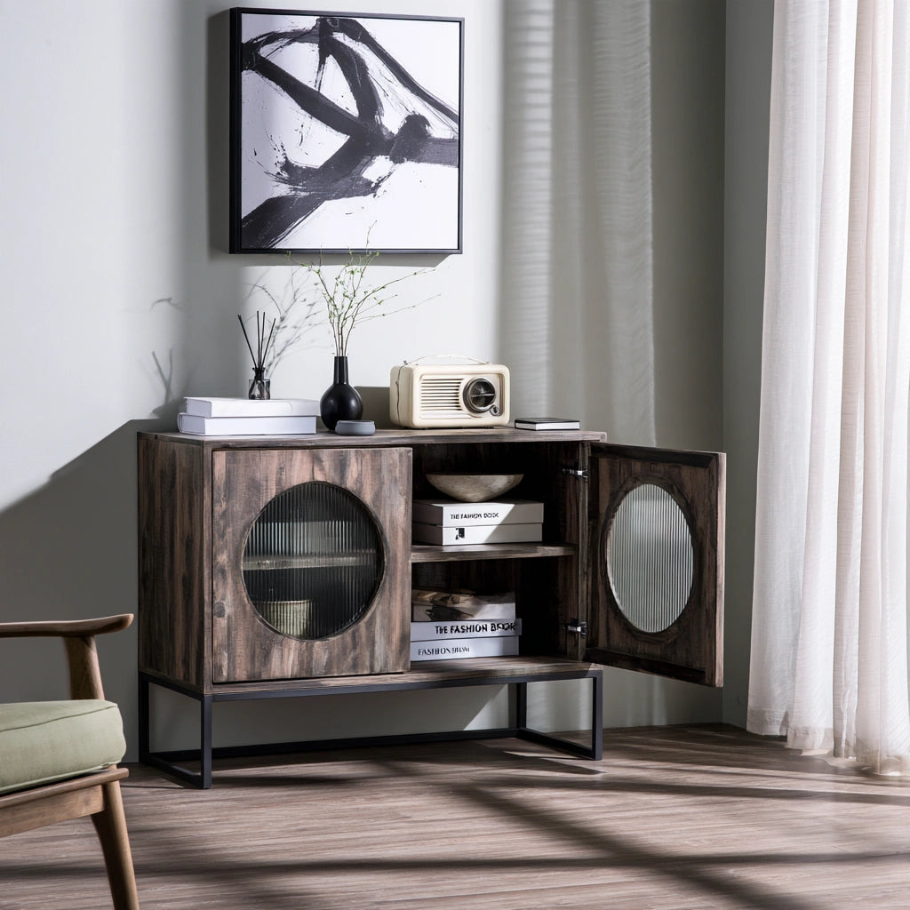 Dressoir van hout, kleur naturelbruin