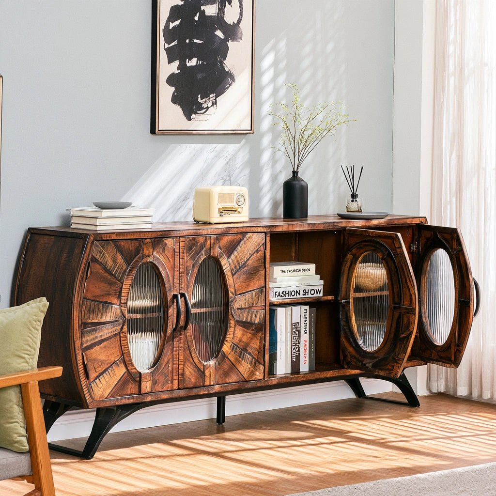Dressoir van hout, kleur naturelbruin