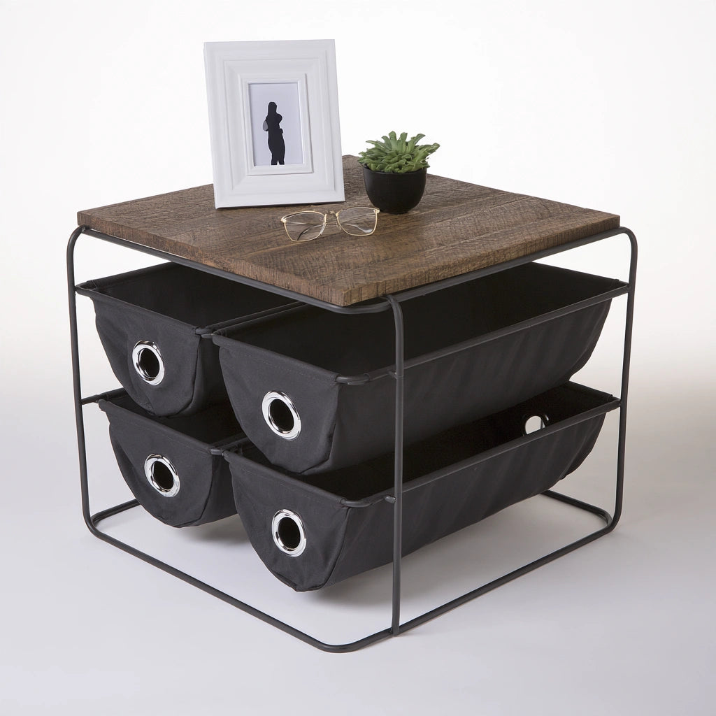 Bureau-organizer met vier niveaus, kleur zwart