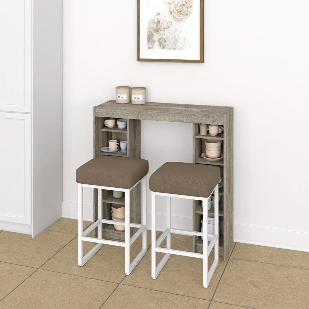 Eetkamerset met tafel en stoelen, kleur grijs